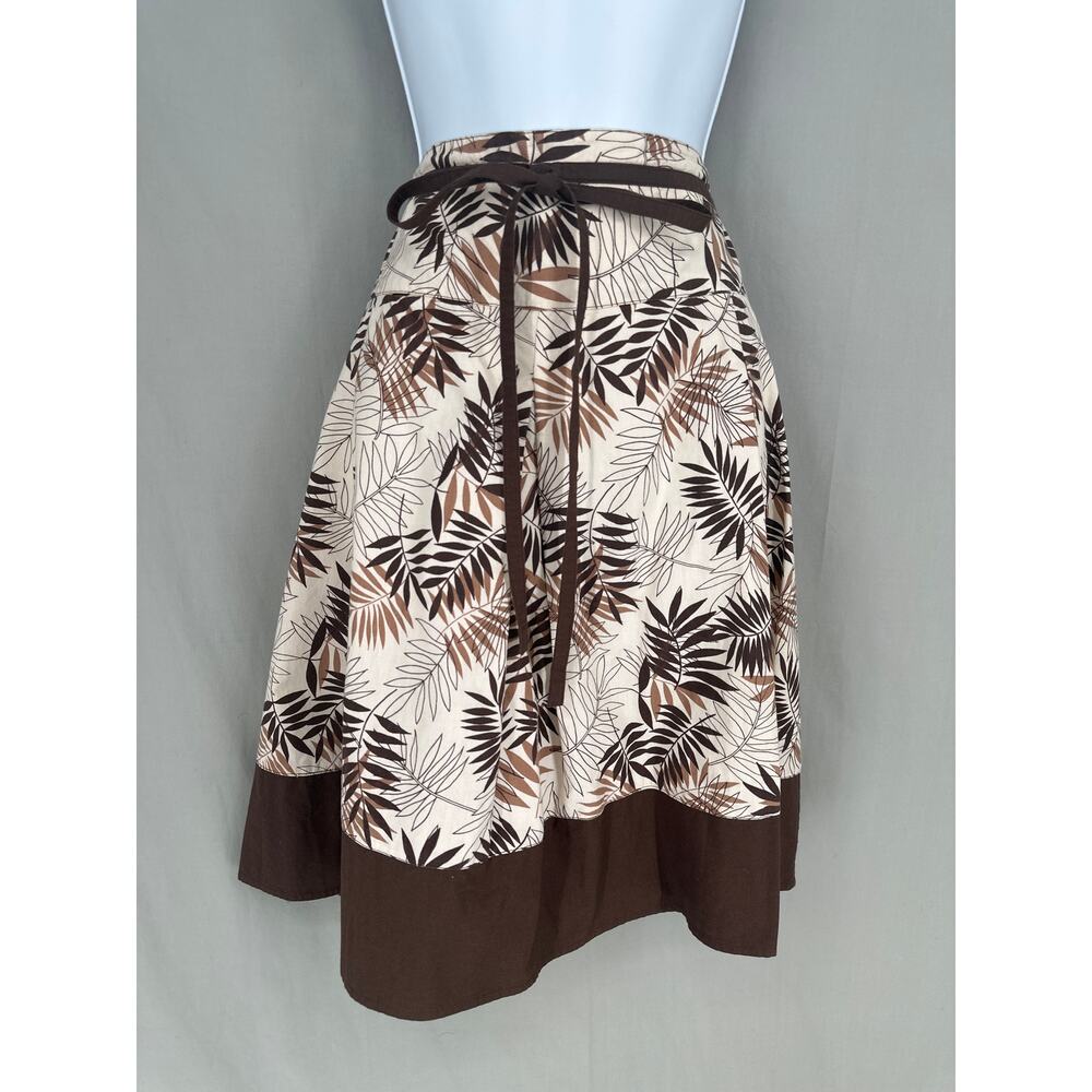 90s Vintage Skirt Small Brown Floral Midi Low Rise Drop Waist Fairy Boho Retro